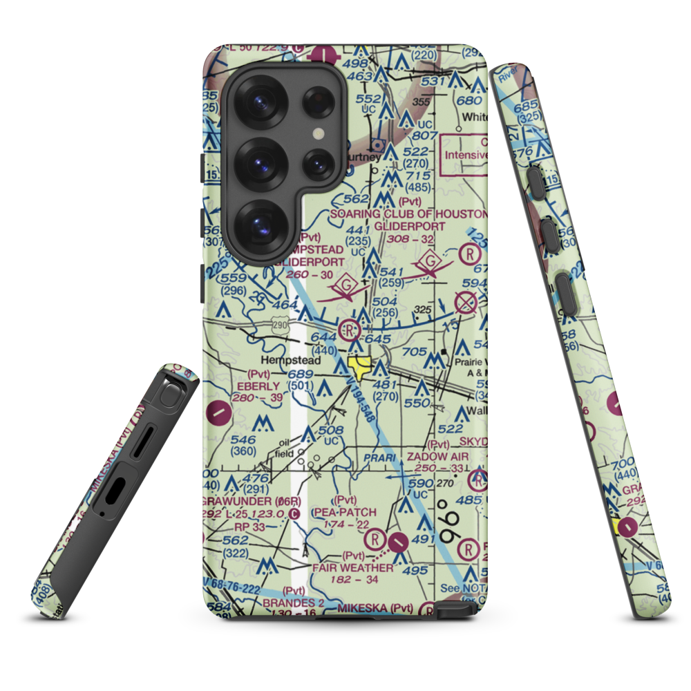 Hempstead Gliderport (35TS) VFR Sectional Samsung Phone Case Samsung Galaxy S25 Ultra model shown