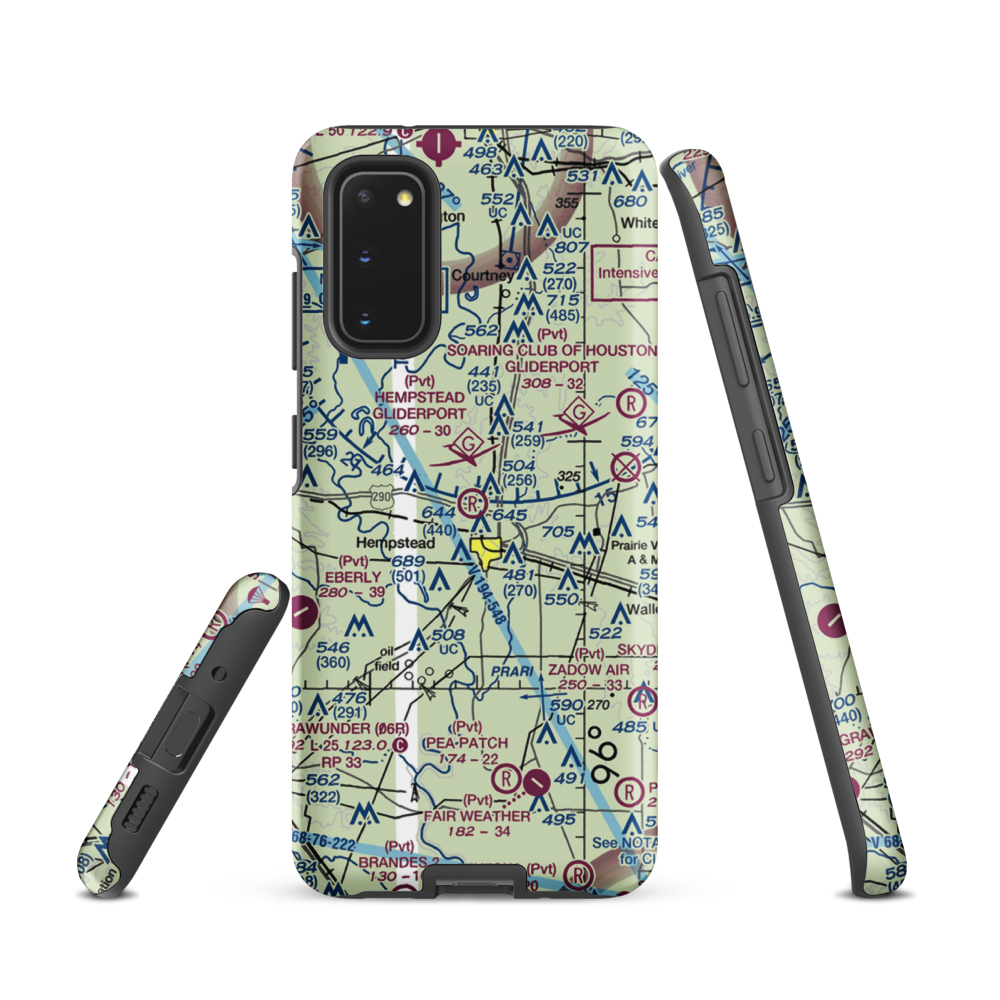 Hempstead Gliderport (35TS) VFR Sectional Samsung Phone Case Samsung Galaxy S20 model shown