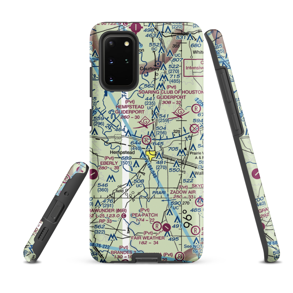Hempstead Gliderport (35TS) VFR Sectional Samsung Phone Case Samsung Galaxy S20 Plus model shown