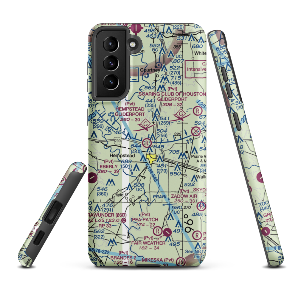 Hempstead Gliderport (35TS) VFR Sectional Samsung Phone Case Samsung Galaxy S21 Plus model shown