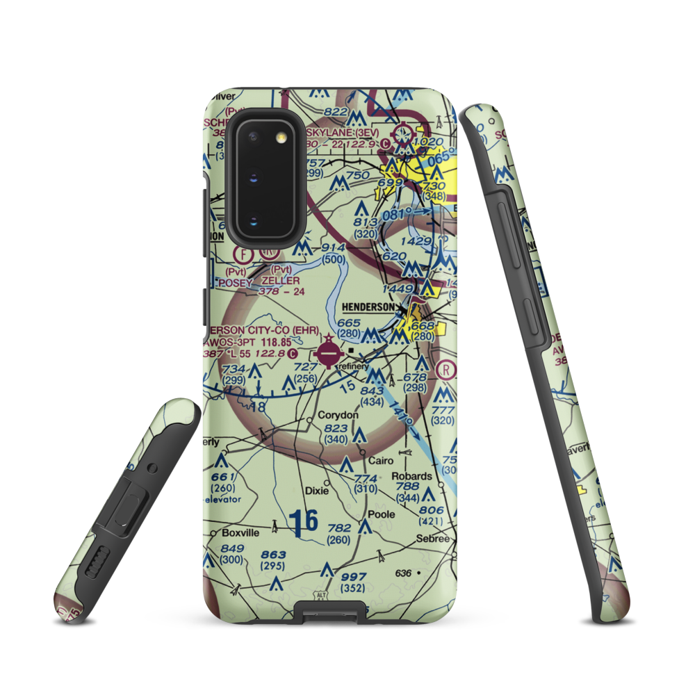 Henderson City County Airport (EHR) VFR Sectional Samsung Phone Case Samsung Galaxy S20 model shown
