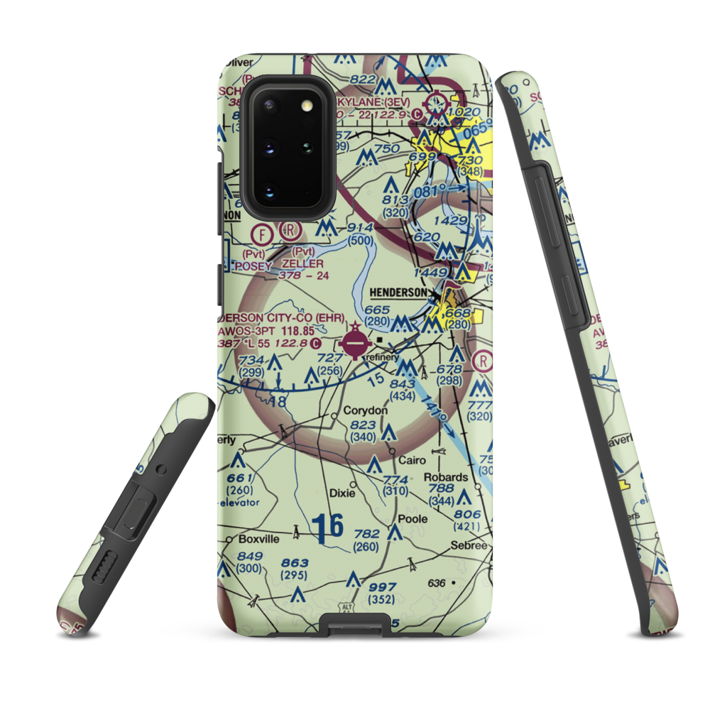 Henderson City County Airport (EHR) VFR Sectional Samsung Phone Case Samsung Galaxy S20 Plus model shown