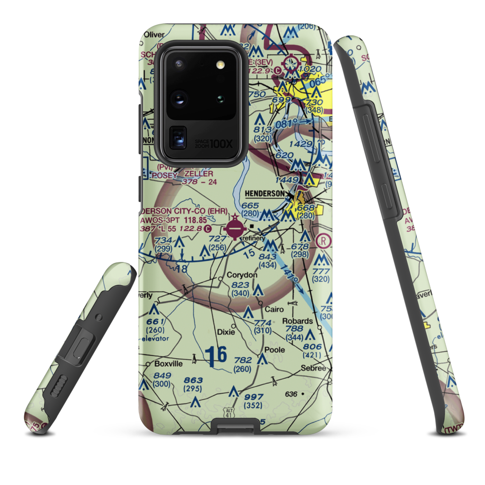 Henderson City County Airport (EHR) VFR Sectional Samsung Phone Case Samsung Galaxy S20 Ultra model shown