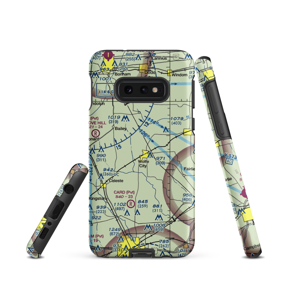 Henington Airport (41TX) VFR Sectional Samsung Phone Case Samsung Galaxy S10e model shown