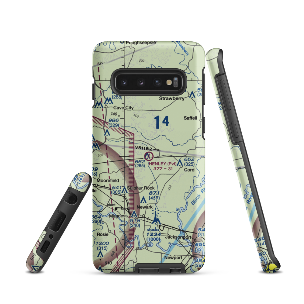 Henley Aerodrome (28AR) VFR Sectional Samsung Phone Case Samsung Galaxy S10 model shown
