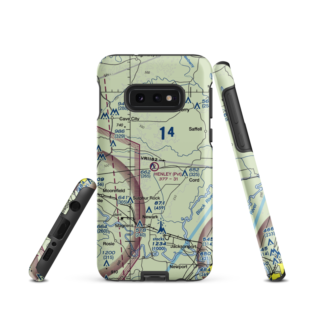 Henley Aerodrome (28AR) VFR Sectional Samsung Phone Case Samsung Galaxy S10 Plus model shown
