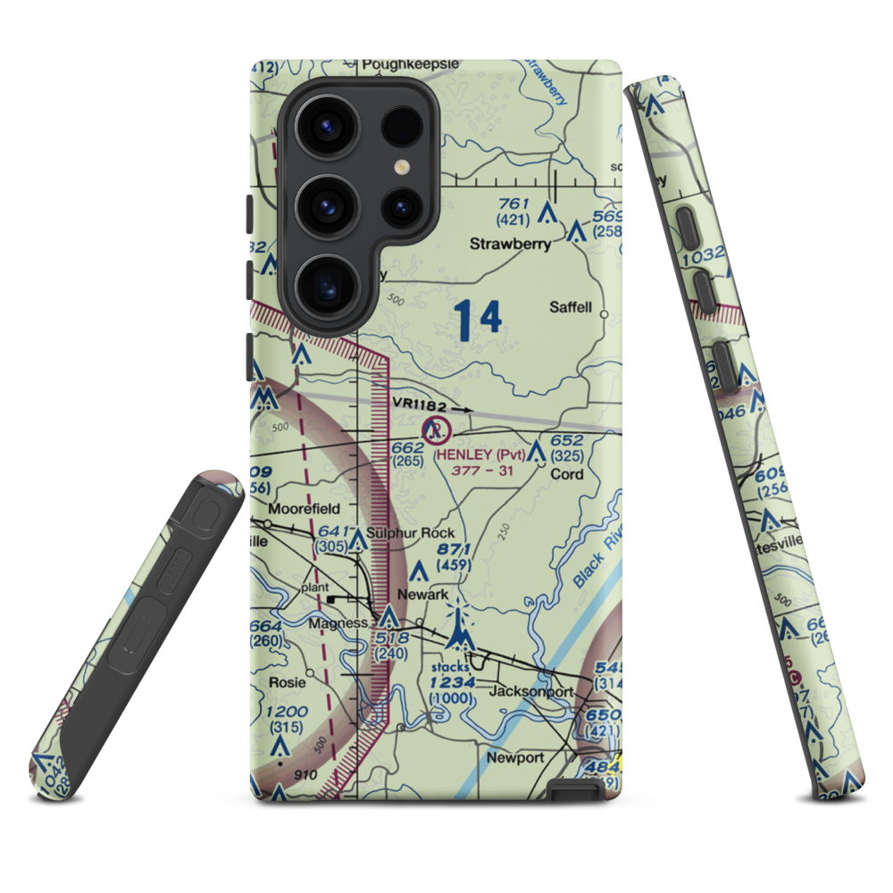 Henley Aerodrome (28AR) VFR Sectional Samsung Phone Case Samsung Galaxy S23 Ultra model shown