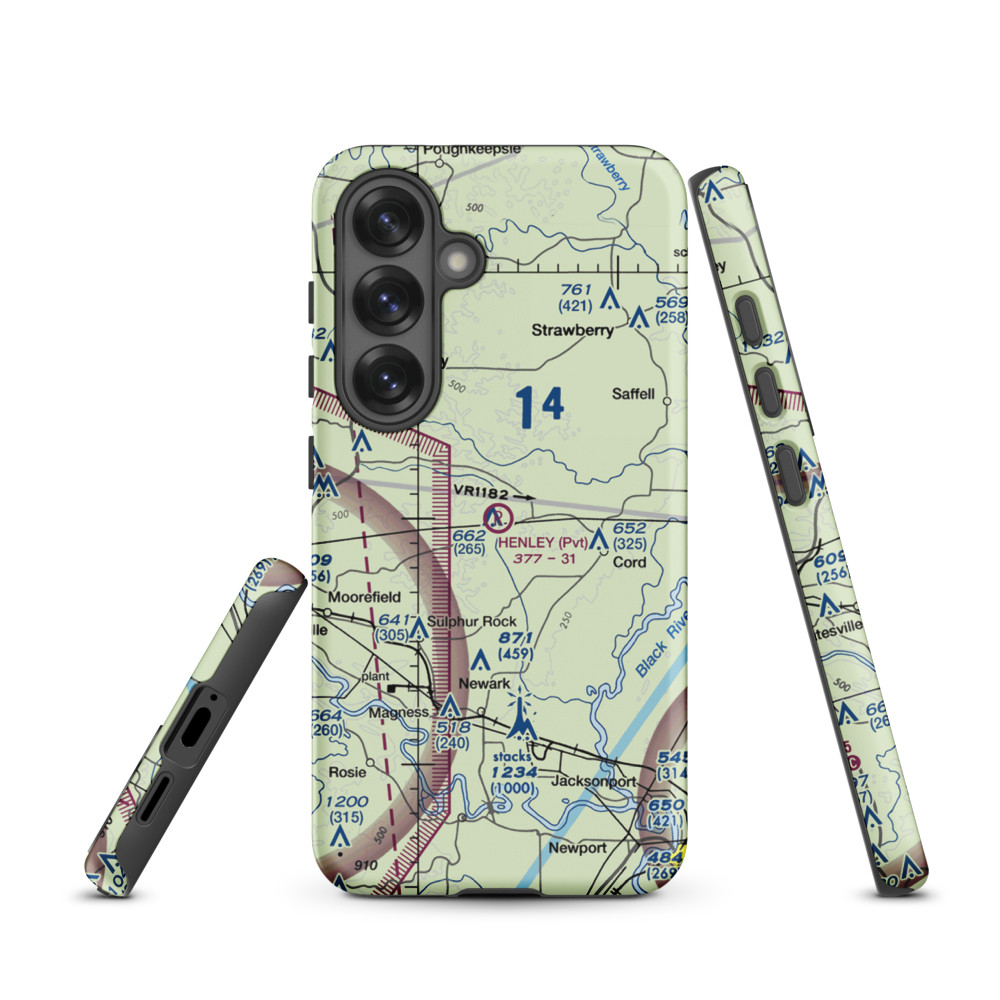 Henley Aerodrome (28AR) VFR Sectional Samsung Phone Case Samsung Galaxy S25 model shown