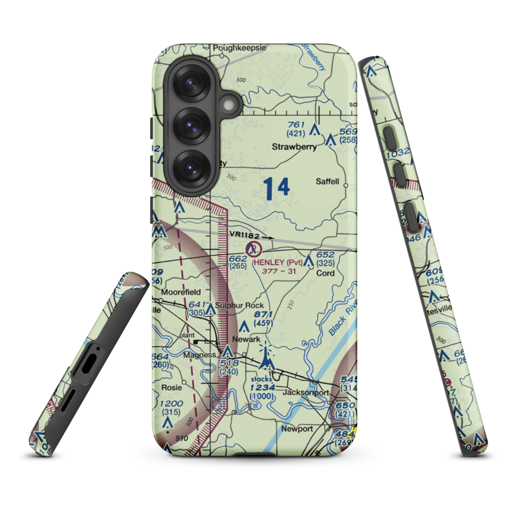 Henley Aerodrome (28AR) VFR Sectional Samsung Phone Case Samsung Galaxy S25 Plus model shown