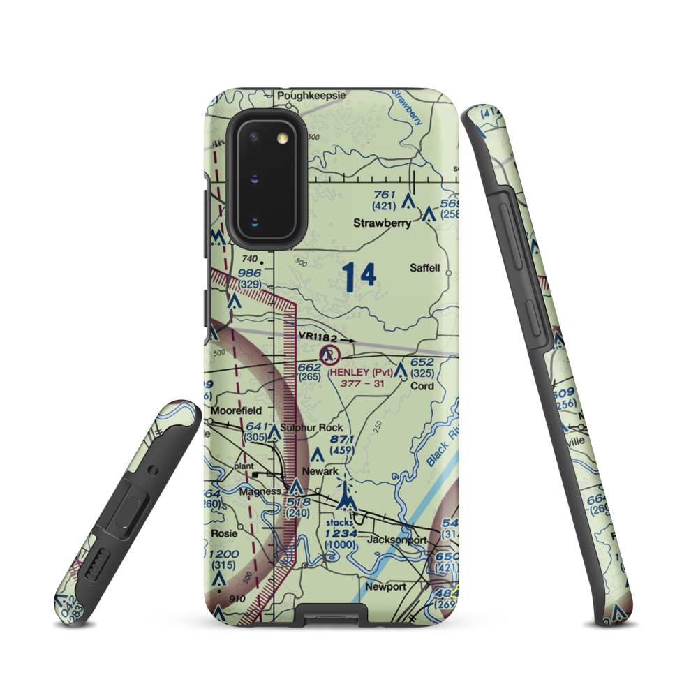 Henley Aerodrome (28AR) VFR Sectional Samsung Phone Case Samsung Galaxy S20 model shown