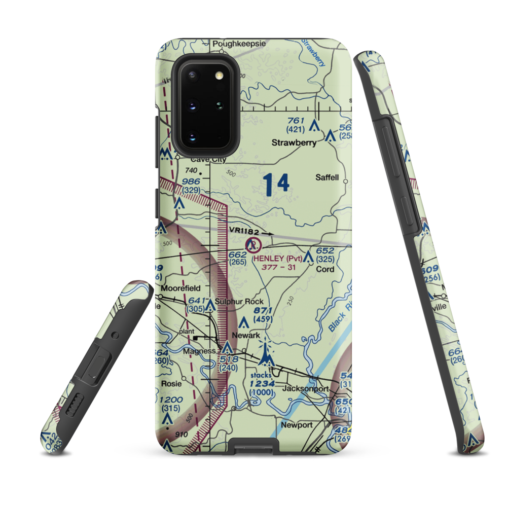 Henley Aerodrome (28AR) VFR Sectional Samsung Phone Case Samsung Galaxy S20 Plus model shown