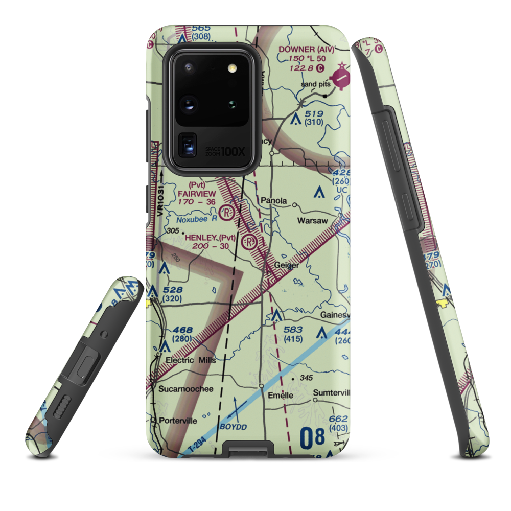 Henley Ranch Airport (AL43) VFR Sectional Samsung Phone Case Samsung Galaxy S20 Ultra model shown