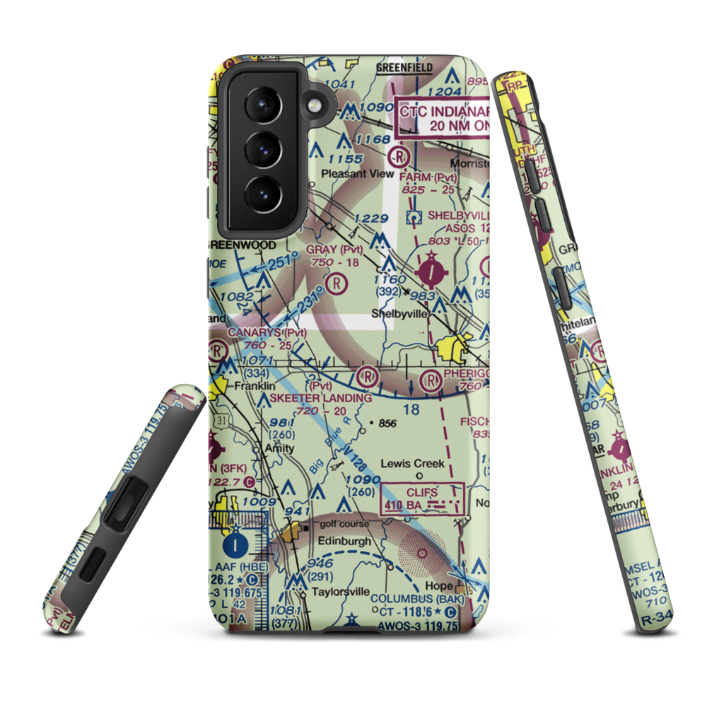 Henneman Airport (58II) VFR Sectional Samsung Phone Case Samsung Galaxy S21 Plus model shown