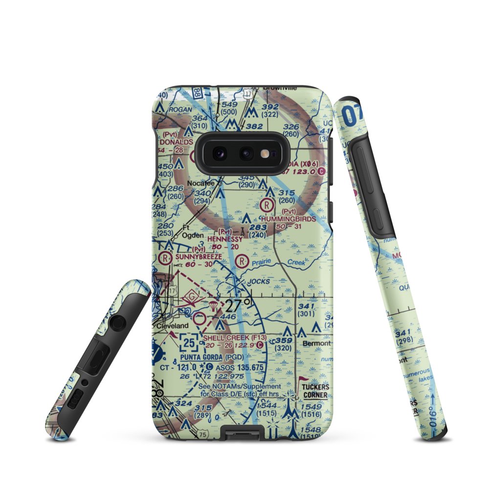 Hennessy Airport (26FD) VFR Sectional Samsung Phone Case Samsung Galaxy S10 Plus model shown