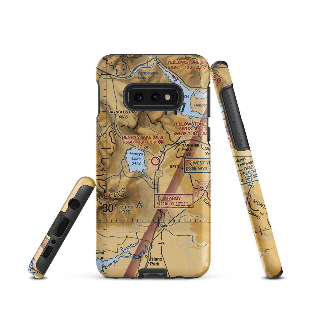 Henry's Lake Airport (U53) VFR Sectional Samsung Phone Case Samsung Galaxy S10e model shown