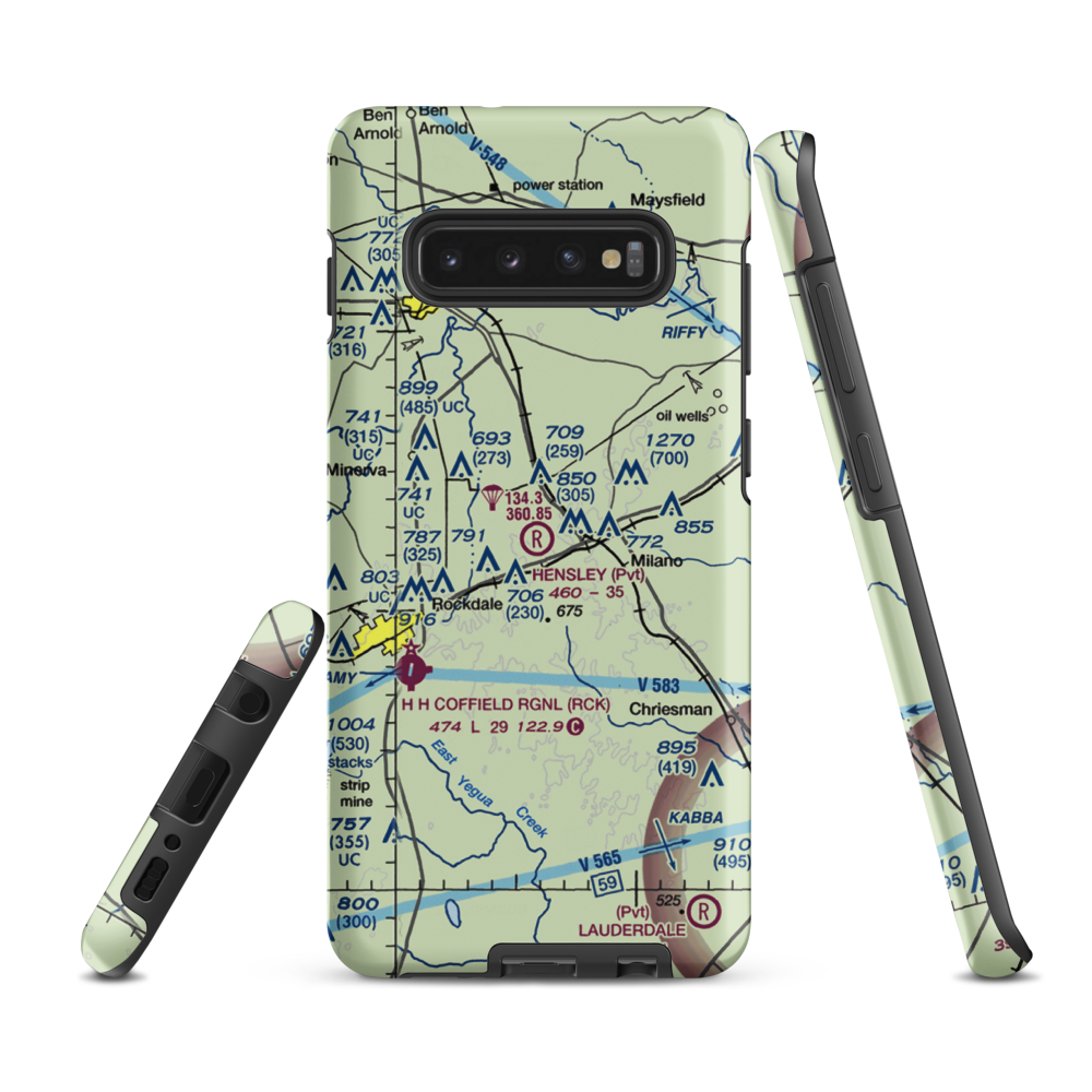 Hensley Ranch Airport (XS17) VFR Sectional Samsung Phone Case Samsung Galaxy S10 Plus model shown