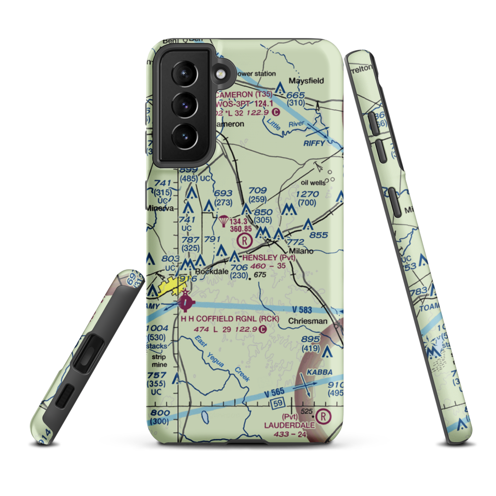 Hensley Ranch Airport (XS17) VFR Sectional Samsung Phone Case Samsung Galaxy S21 Plus model shown