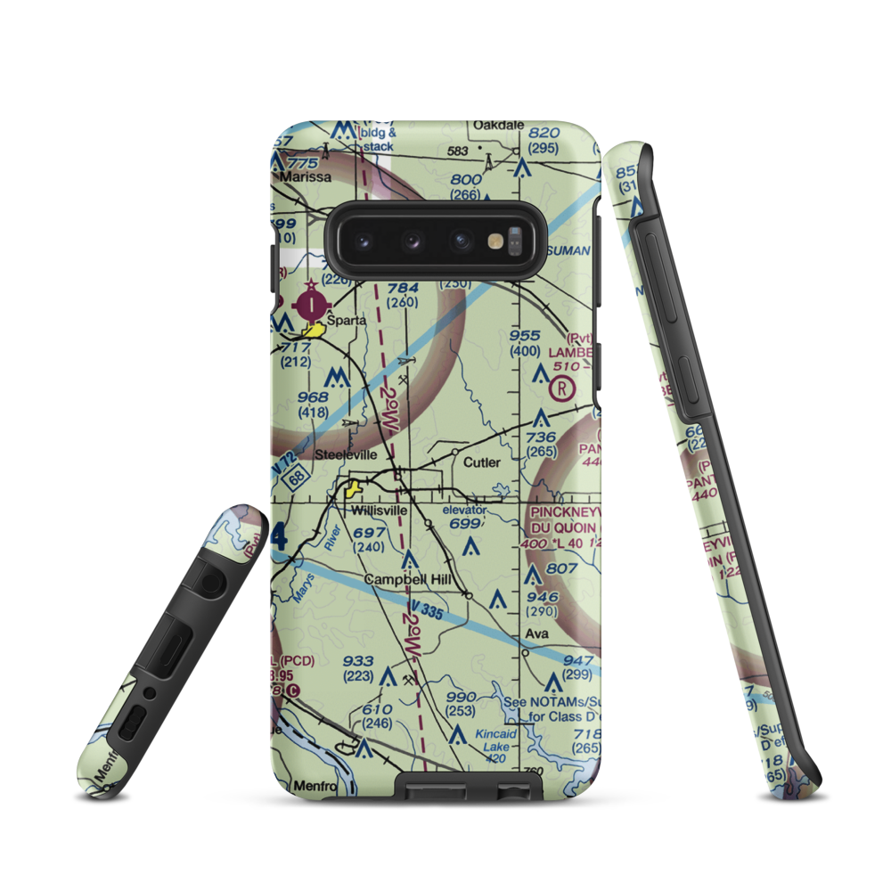 Hepp Airport (9LL2) VFR Sectional Samsung Phone Case Samsung Galaxy S10 model shown