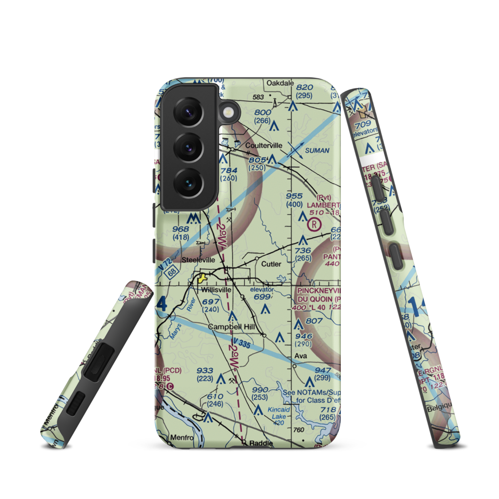 Hepp Airport (9LL2) VFR Sectional Samsung Phone Case Samsung Galaxy S22 model shown