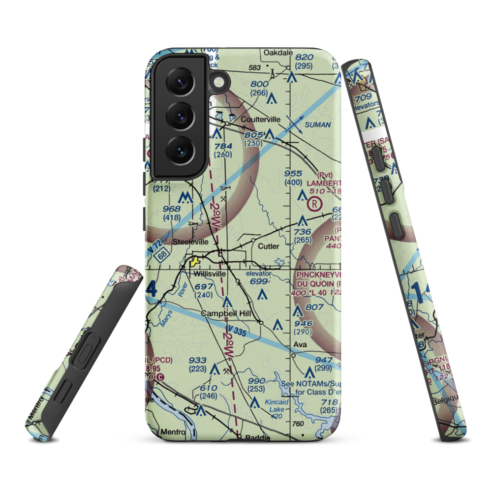 Hepp Airport (9LL2) VFR Sectional Samsung Phone Case Samsung Galaxy S22 Plus model shown