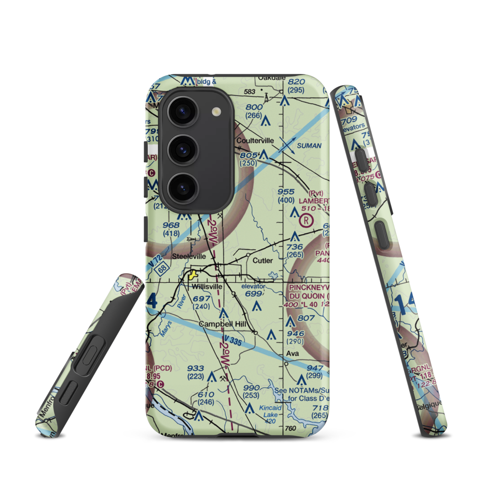 Hepp Airport (9LL2) VFR Sectional Samsung Phone Case Samsung Galaxy S23 model shown