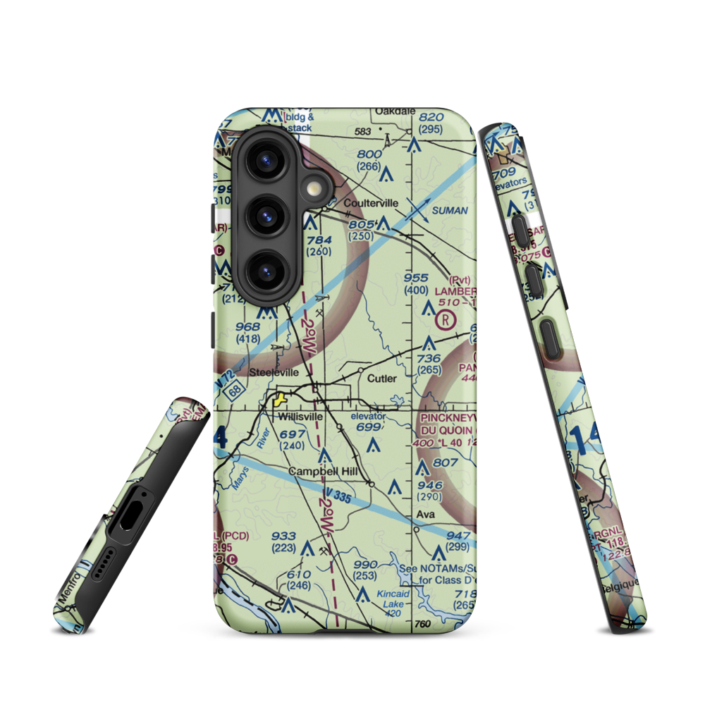 Hepp Airport (9LL2) VFR Sectional Samsung Phone Case Samsung Galaxy S24 model shown