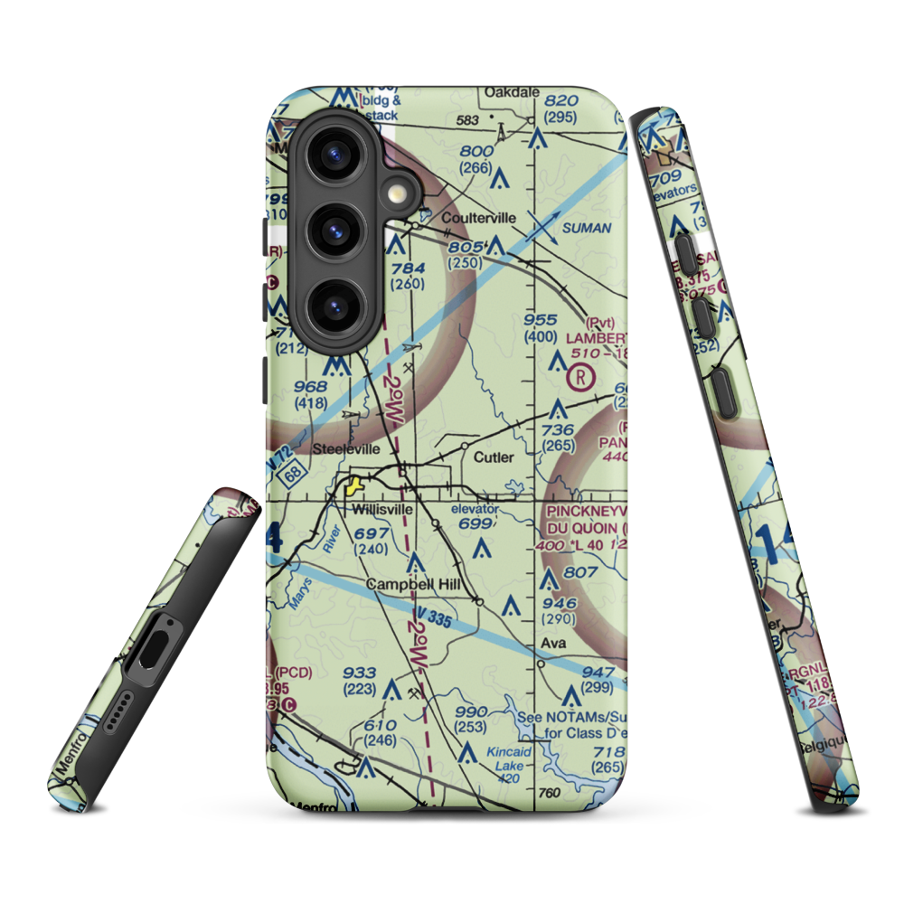 Hepp Airport (9LL2) VFR Sectional Samsung Phone Case Samsung Galaxy S24 Plus model shown