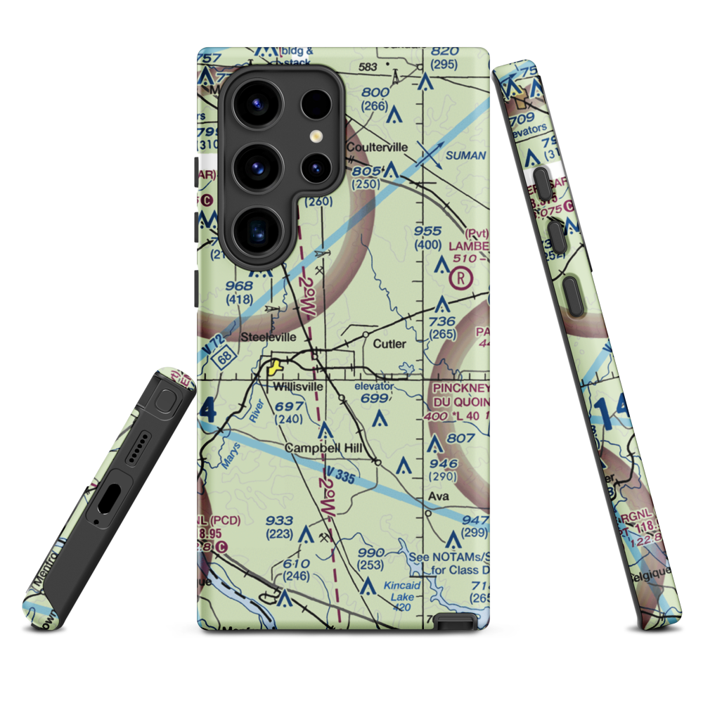 Hepp Airport (9LL2) VFR Sectional Samsung Phone Case Samsung Galaxy S24 Ultra model shown