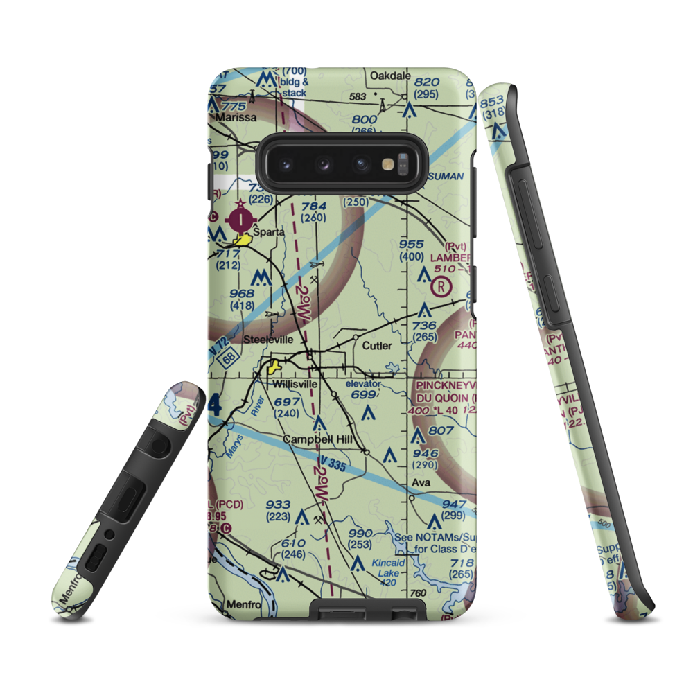 Hepp Airport (9LL2) VFR Sectional Samsung Phone Case Samsung Galaxy S10 Plus model shown