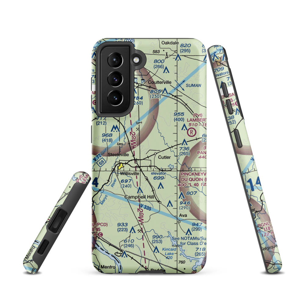 Hepp Airport (9LL2) VFR Sectional Samsung Phone Case Samsung Galaxy S21 model shown
