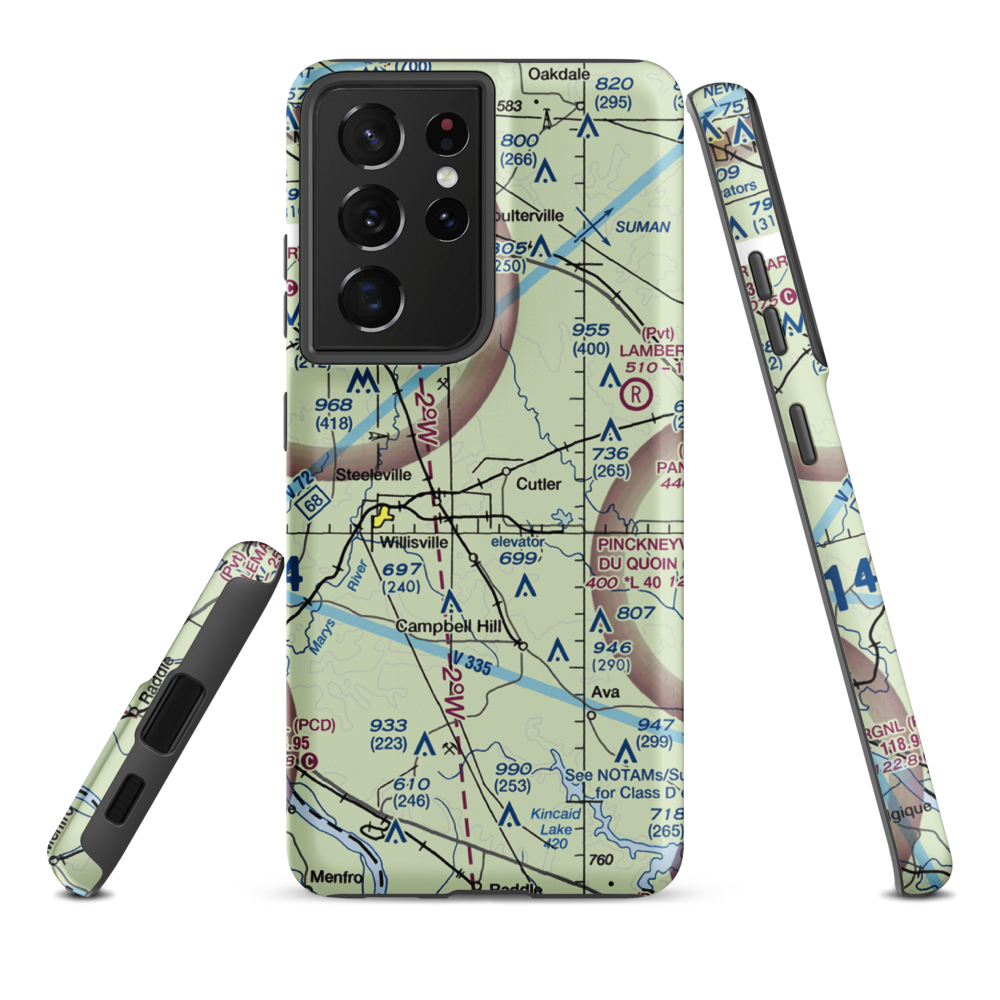 Hepp Airport (9LL2) VFR Sectional Samsung Phone Case Samsung Galaxy S21 Ultra model shown