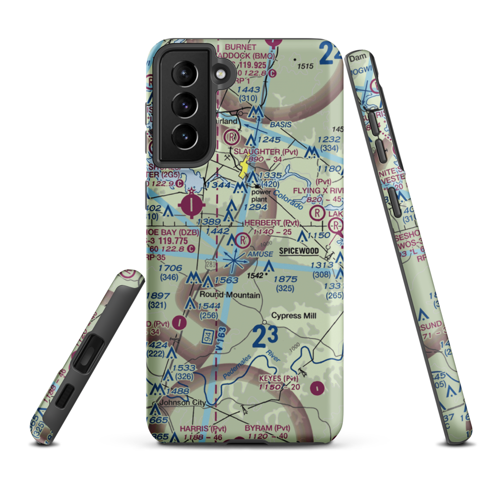 Herbert Ranch Airport (XS03) VFR Sectional Samsung Phone Case Samsung Galaxy S21 Plus model shown