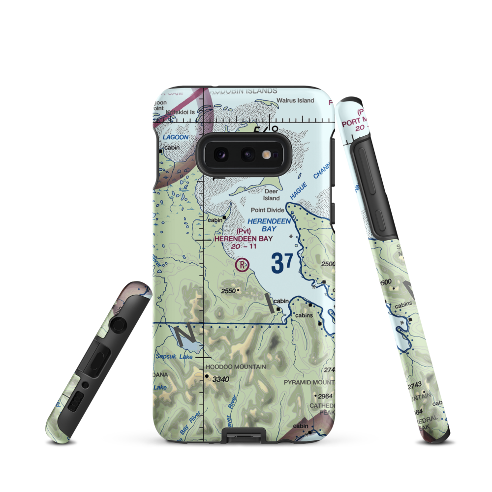 Herendeen Bay Airport (AK33) VFR Sectional Samsung Phone Case Samsung Galaxy S10e model shown