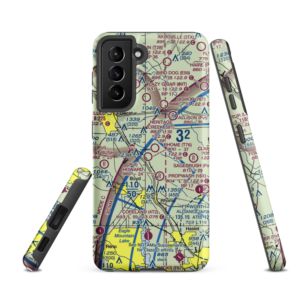 Heritage Creek Airstrip (58T) VFR Sectional Samsung Phone Case Samsung Galaxy S21 FE model shown