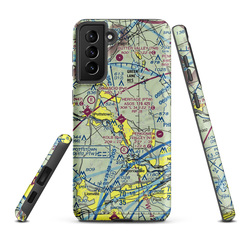 Heritage Field (PTW) VFR Sectional Samsung Phone Case Samsung Galaxy S21 FE model shown