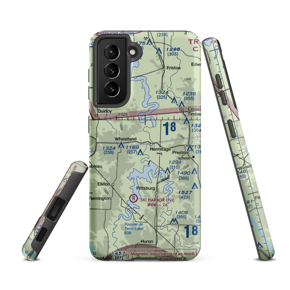 Hermitage Lions Heliport (3M1) VFR Sectional Samsung Phone Case Samsung Galaxy S21 FE model shown