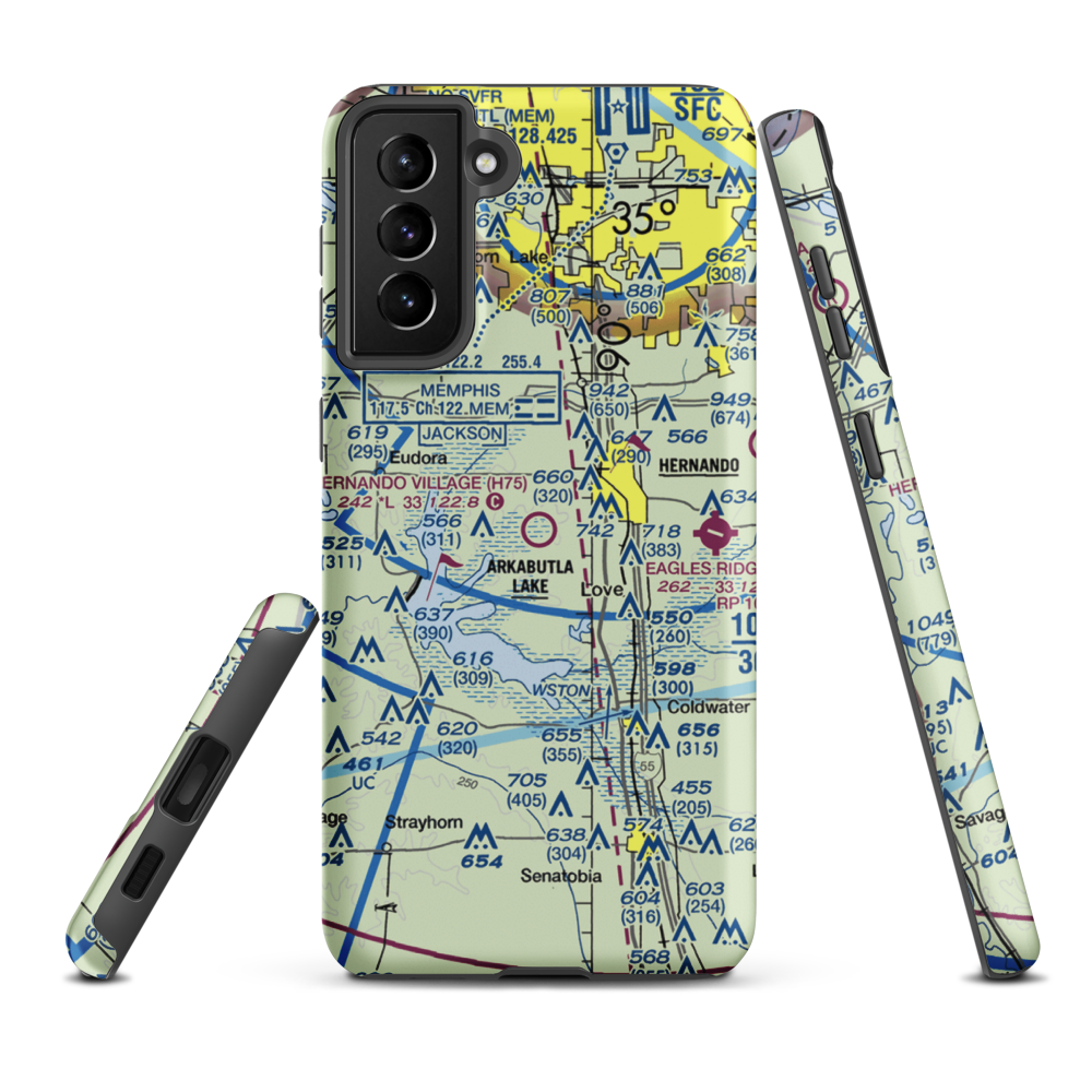 Hernando Village Airpark, Inc Airport (H75) VFR Sectional Samsung Phone Case Samsung Galaxy S21 FE model shown