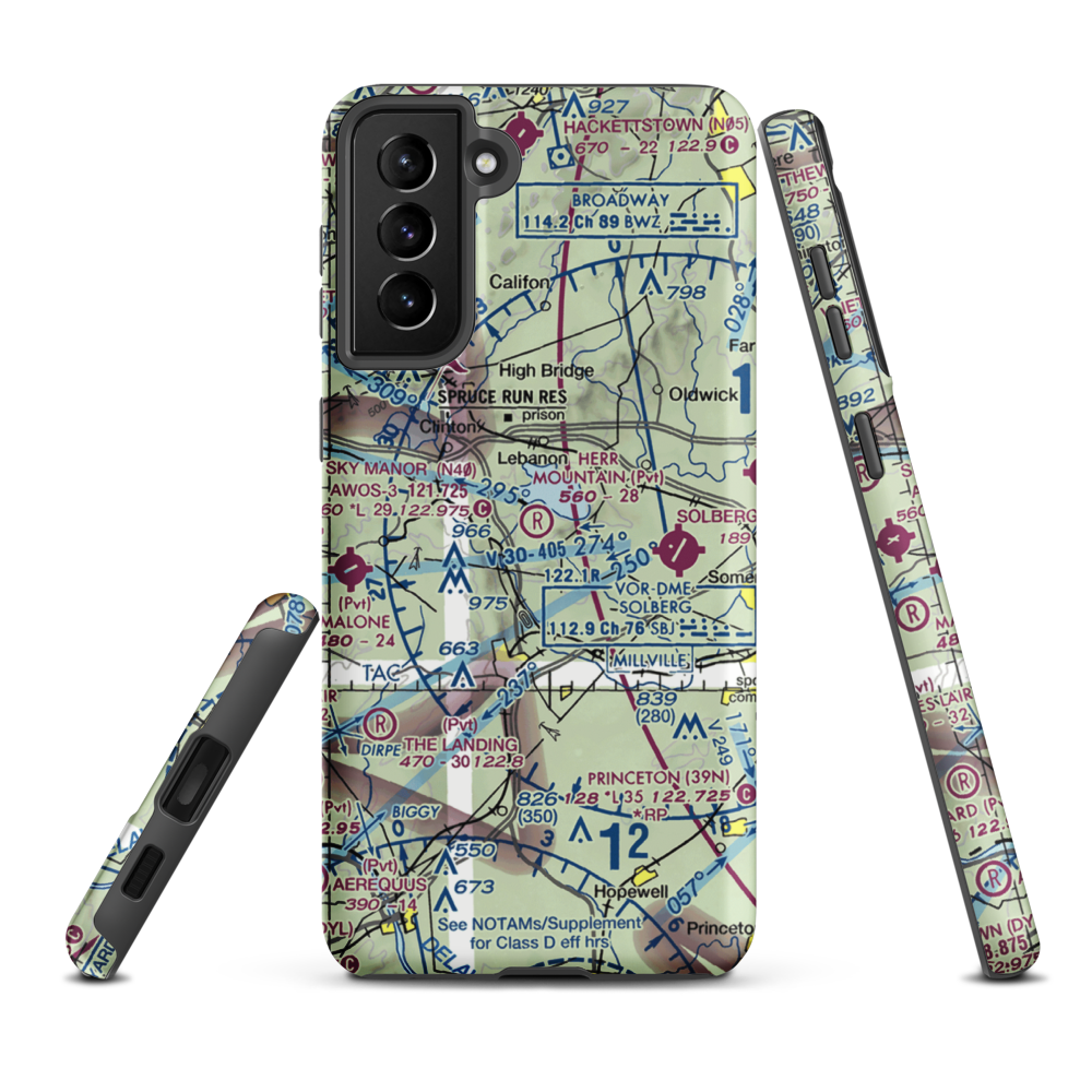Herr Mountain Airport (5NJ2) VFR Sectional Samsung Phone Case Samsung Galaxy S21 FE model shown