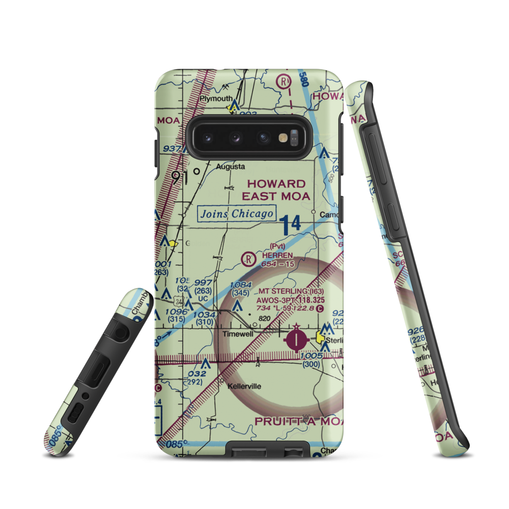Herren Airport (IS56) VFR Sectional Samsung Phone Case Samsung Galaxy S10 model shown