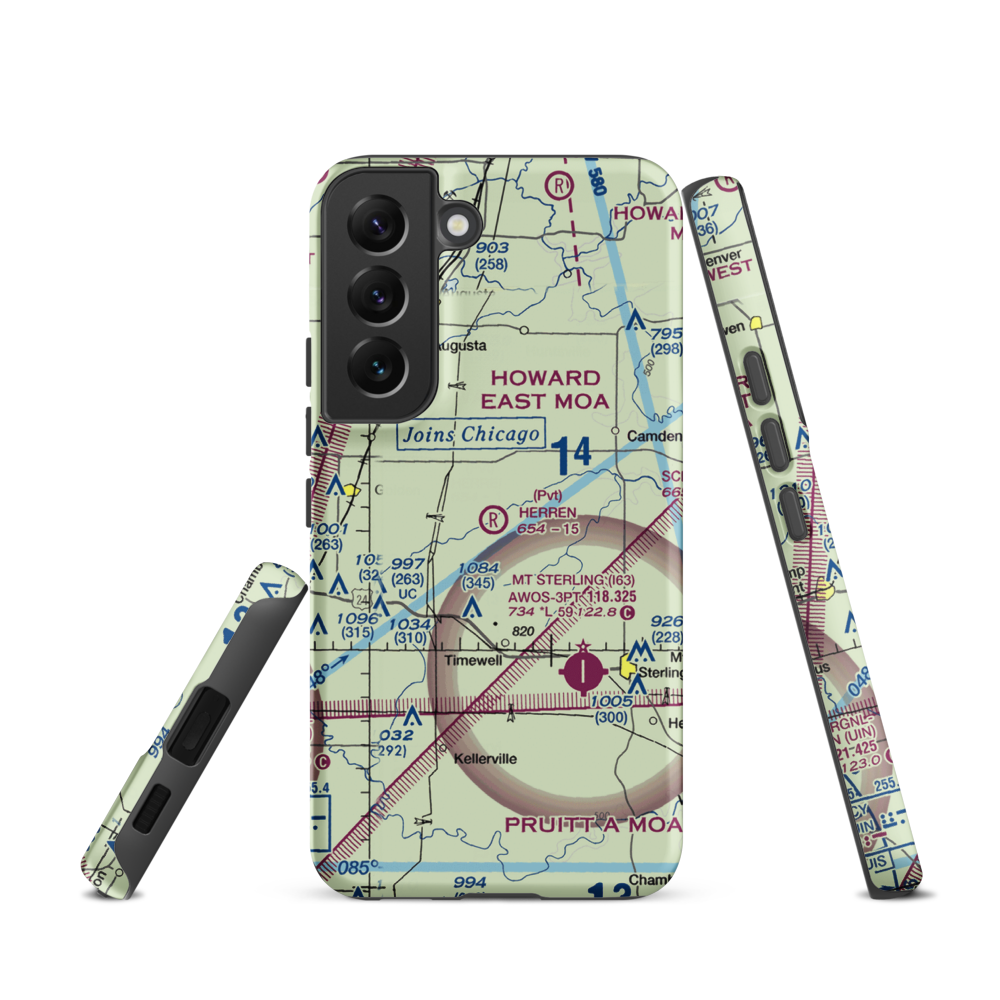 Herren Airport (IS56) VFR Sectional Samsung Phone Case Samsung Galaxy S22 model shown