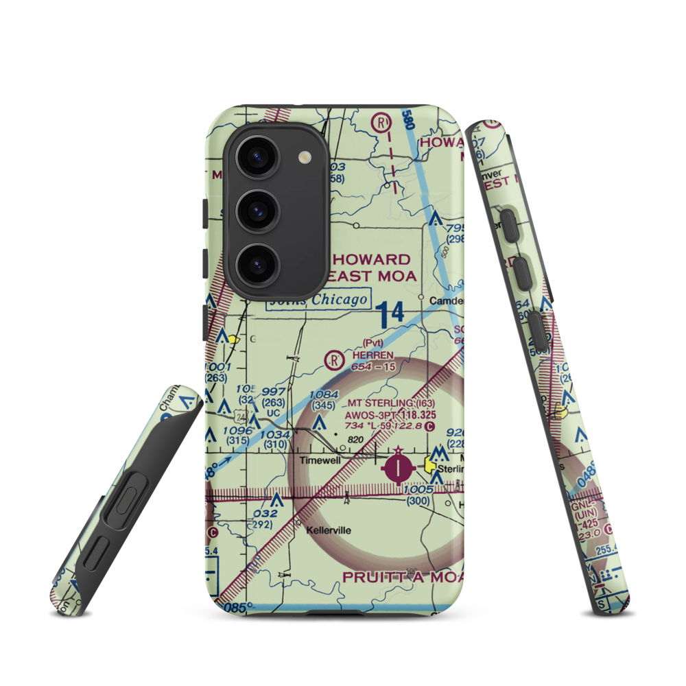 Herren Airport (IS56) VFR Sectional Samsung Phone Case Samsung Galaxy S23 model shown