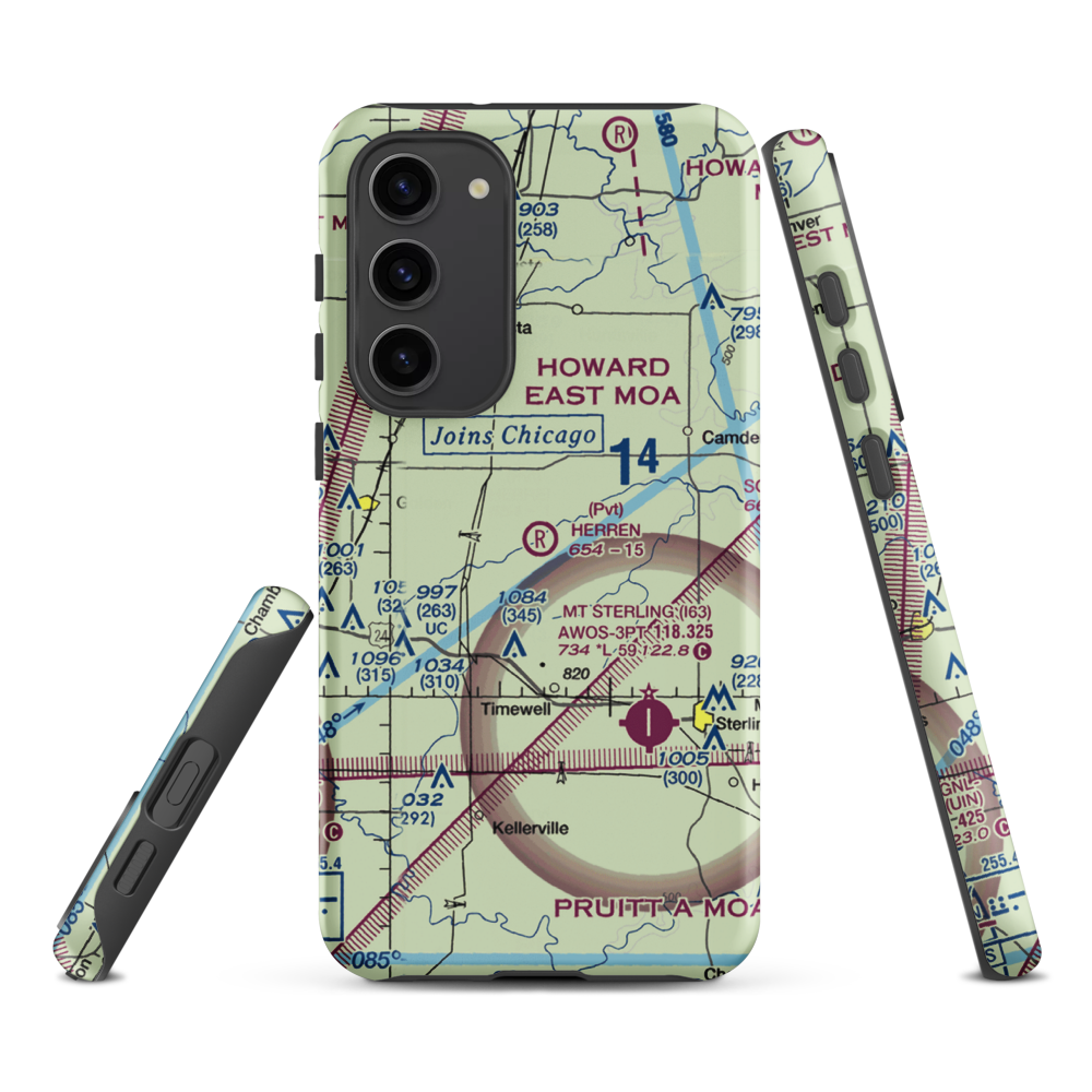 Herren Airport (IS56) VFR Sectional Samsung Phone Case Samsung Galaxy S23 Plus model shown