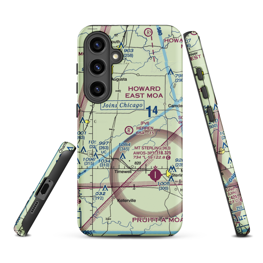 Herren Airport (IS56) VFR Sectional Samsung Phone Case Samsung Galaxy S24 Plus model shown