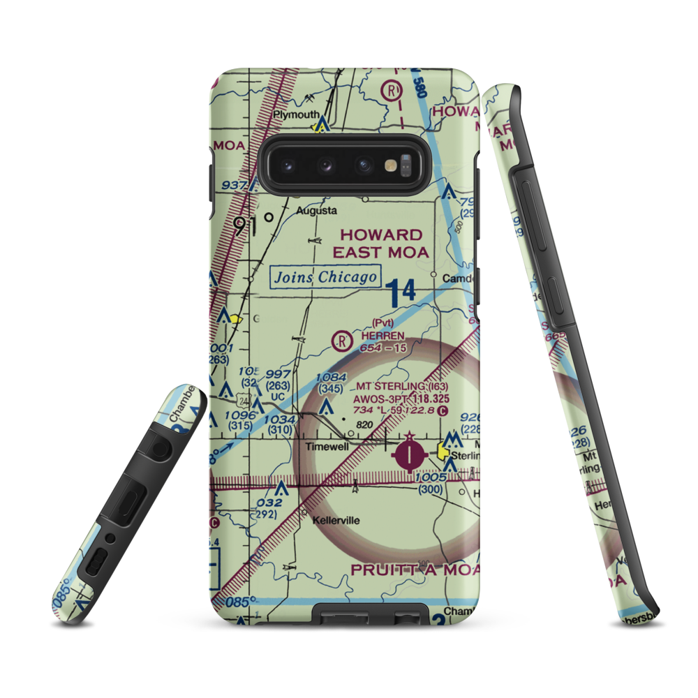Herren Airport (IS56) VFR Sectional Samsung Phone Case Samsung Galaxy S10 Plus model shown