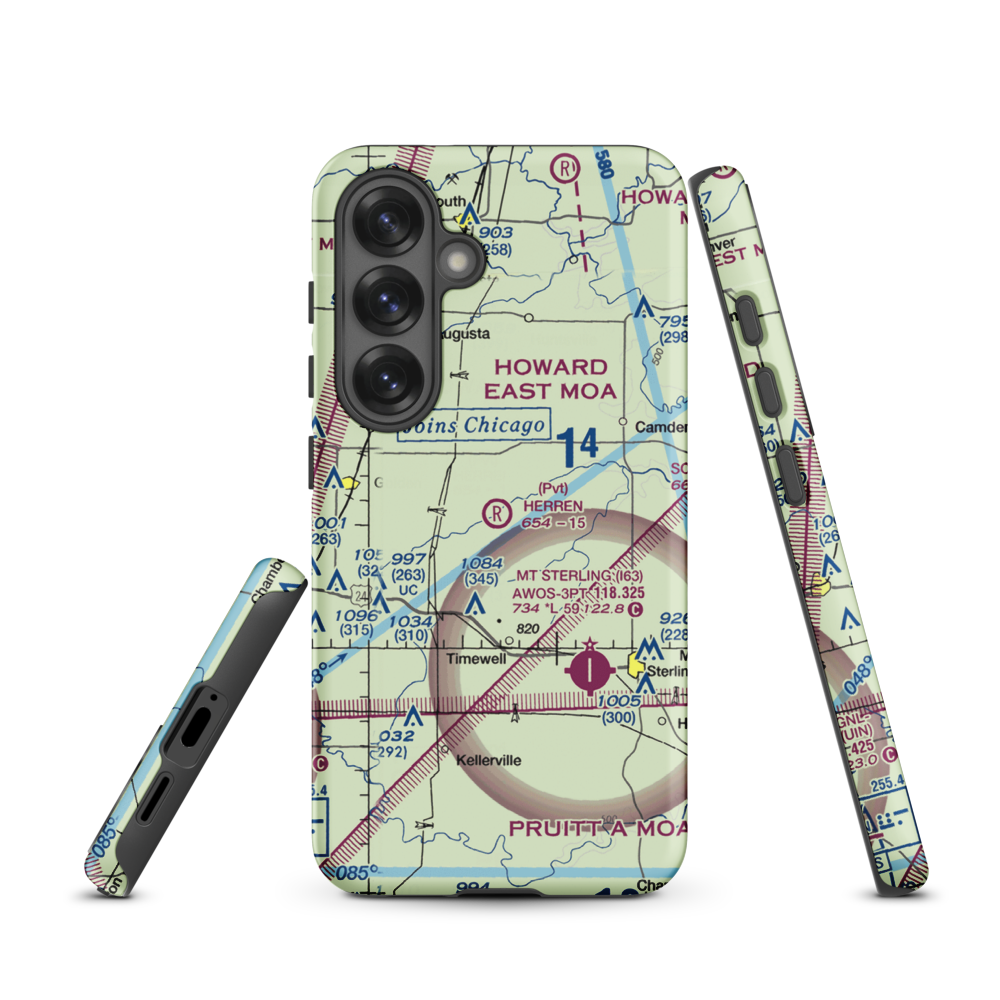 Herren Airport (IS56) VFR Sectional Samsung Phone Case Samsung Galaxy S25 model shown
