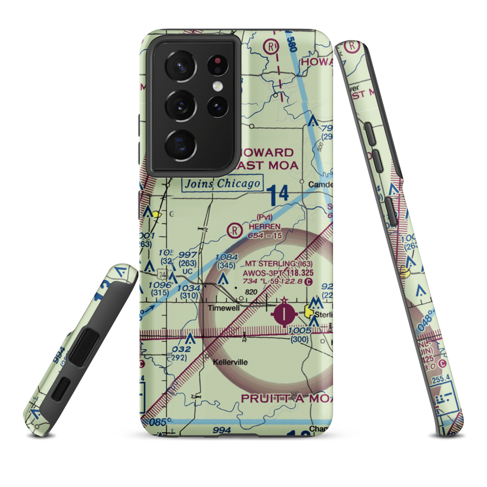 Herren Airport (IS56) VFR Sectional Samsung Phone Case Samsung Galaxy S21 Ultra model shown