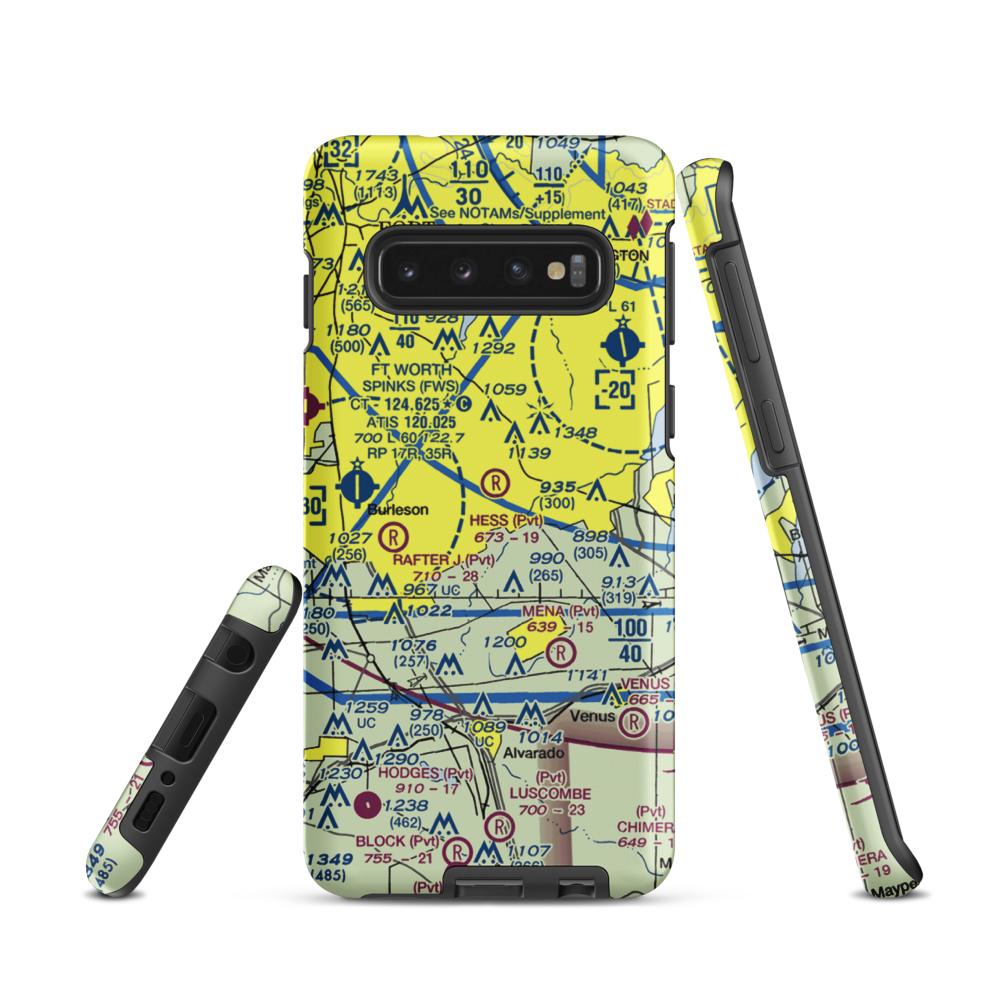 Hess Airport (6TX8) VFR Sectional Samsung Phone Case Samsung Galaxy S10 model shown