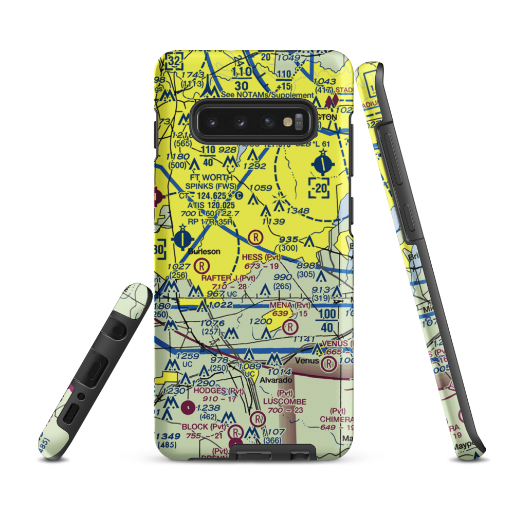 Hess Airport (6TX8) VFR Sectional Samsung Phone Case Samsung Galaxy S10 Plus model shown