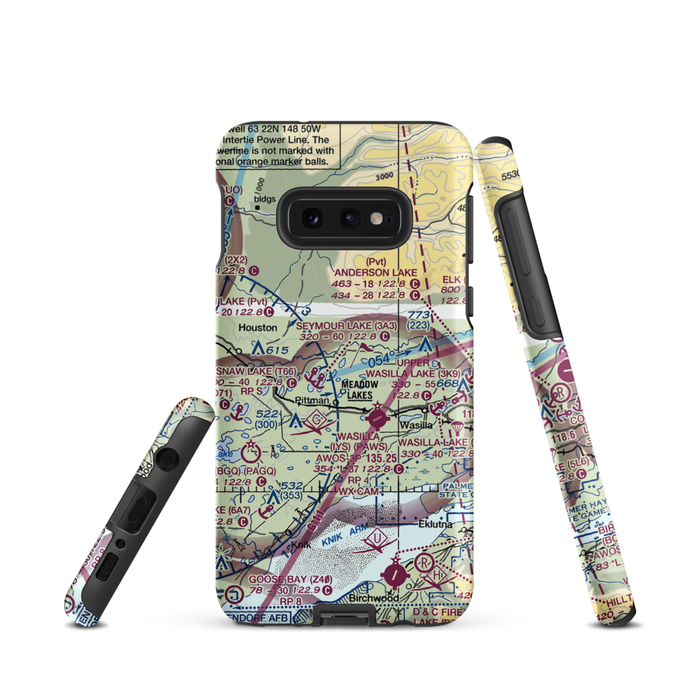 Hess Airport (7AK8) VFR Sectional Samsung Phone Case Samsung Galaxy S10 Plus model shown