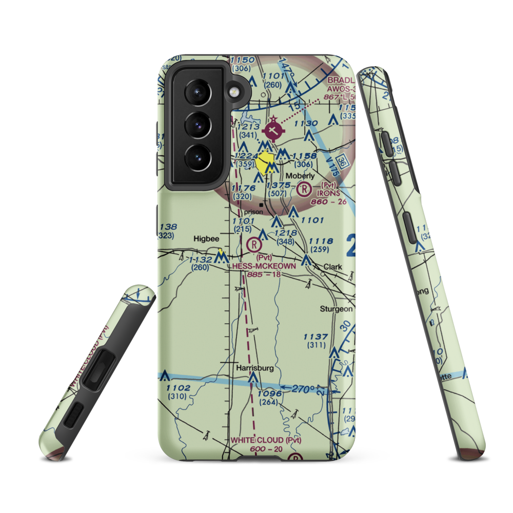 Hess-Mckeown Airport (69MO) VFR Sectional Samsung Phone Case Samsung Galaxy S21 FE model shown